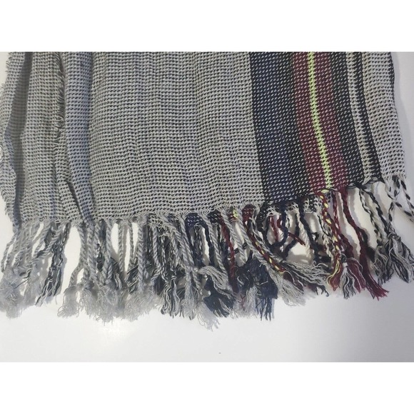 Shiraleah Chicago Houndstooth Plaid Striped Fringe Knit Scarf Neckwarmer Wrap - Picture 4 of 7